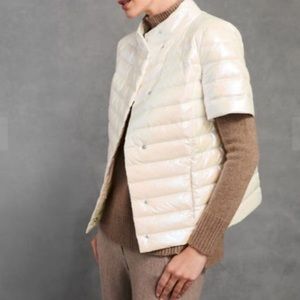 J. McLaughlin Ivory Short-Sleeve Puffer Coat